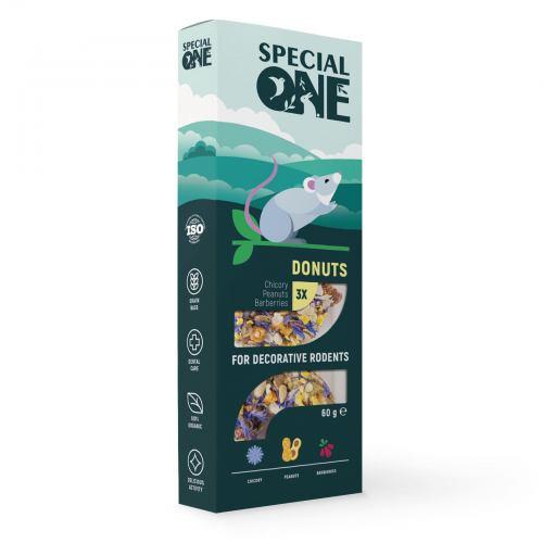 Пончики Speciаl One «Цикорій, арахіс, барбарис» для декоративних гризунів, 60 г (*)
