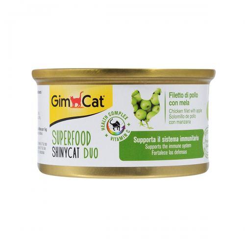 Вологий корм GimCat Shiny Cat Superfood для котів, курка та яблуко, 70 г (*)