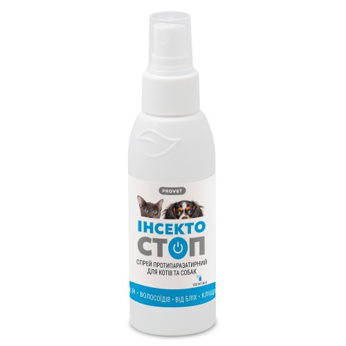 Спрей PROVET «Інсектостоп» для котів та собак, 100 мл (інсектоакарицид) (*), фото 1