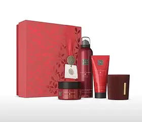 Подарунковий набір косметики для душу Rituals скраб, піна, крем для тіла The Ritual of Ayurveda М з аромосвічкою