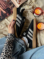Жіночі кросівкиAdidas Spezial Leopard Адідас Спеціал чорні повсякденні замша текстиль демісезон, фото 5