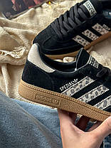 Жіночі кросівкиAdidas Spezial Leopard Адідас Спеціал чорні повсякденні замша текстиль демісезон, фото 4