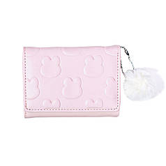 Жіночий гаманець EASTERN STAR C325-44 Light Pink для карток повсякденний з принтом кролика пухнастою кулькою