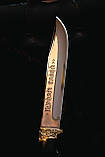 Ніж ручної роботи «Кобзар #1» зі шкіряними піхвами нескладний 95х18/58 HRC., фото 4