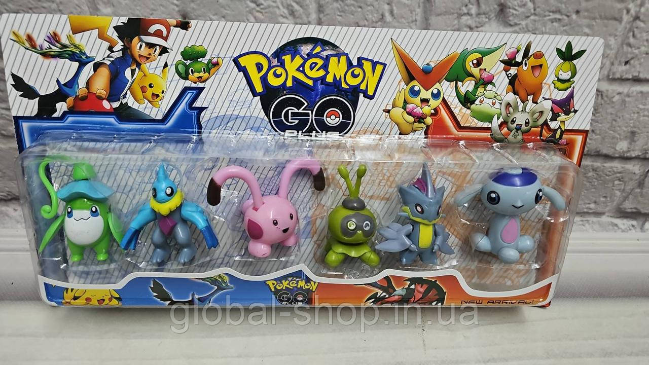 Ігровий набір фігурок Покемони, Pokemon GO, 6 шт. у комплекті. Пикачу, Pikachu