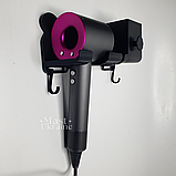 Тримач для фена та аксесуарів Storage Shelf з настінною/навісною установкою Чорний AND-74-20, фото 3