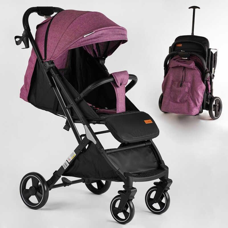 Візок прогулянковий дитячий "JOY" Comfort L-30201 (1) колір ФІОЛЕТОВИЙ, рама сталь з алюмінієм, футкавер, підсклянник,