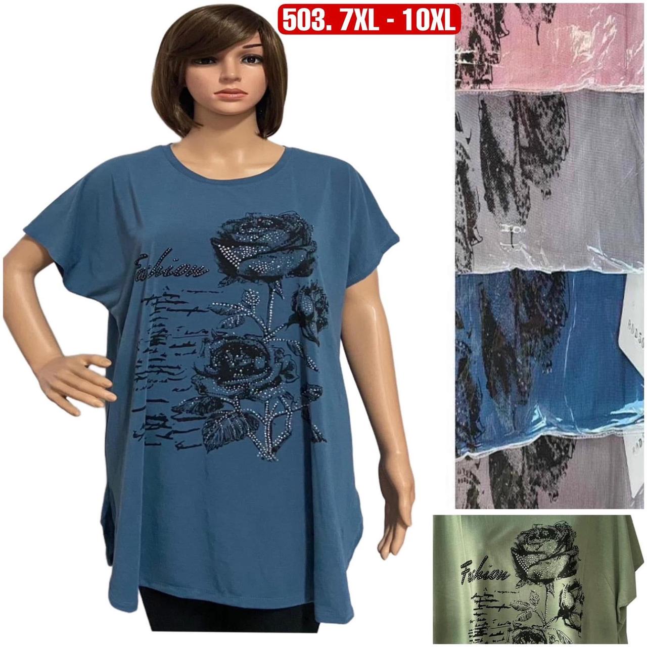 Туніка жіноча бавовна розмір батал 7XL-10XL (56-64) Мікс колір (від 5 шт.)