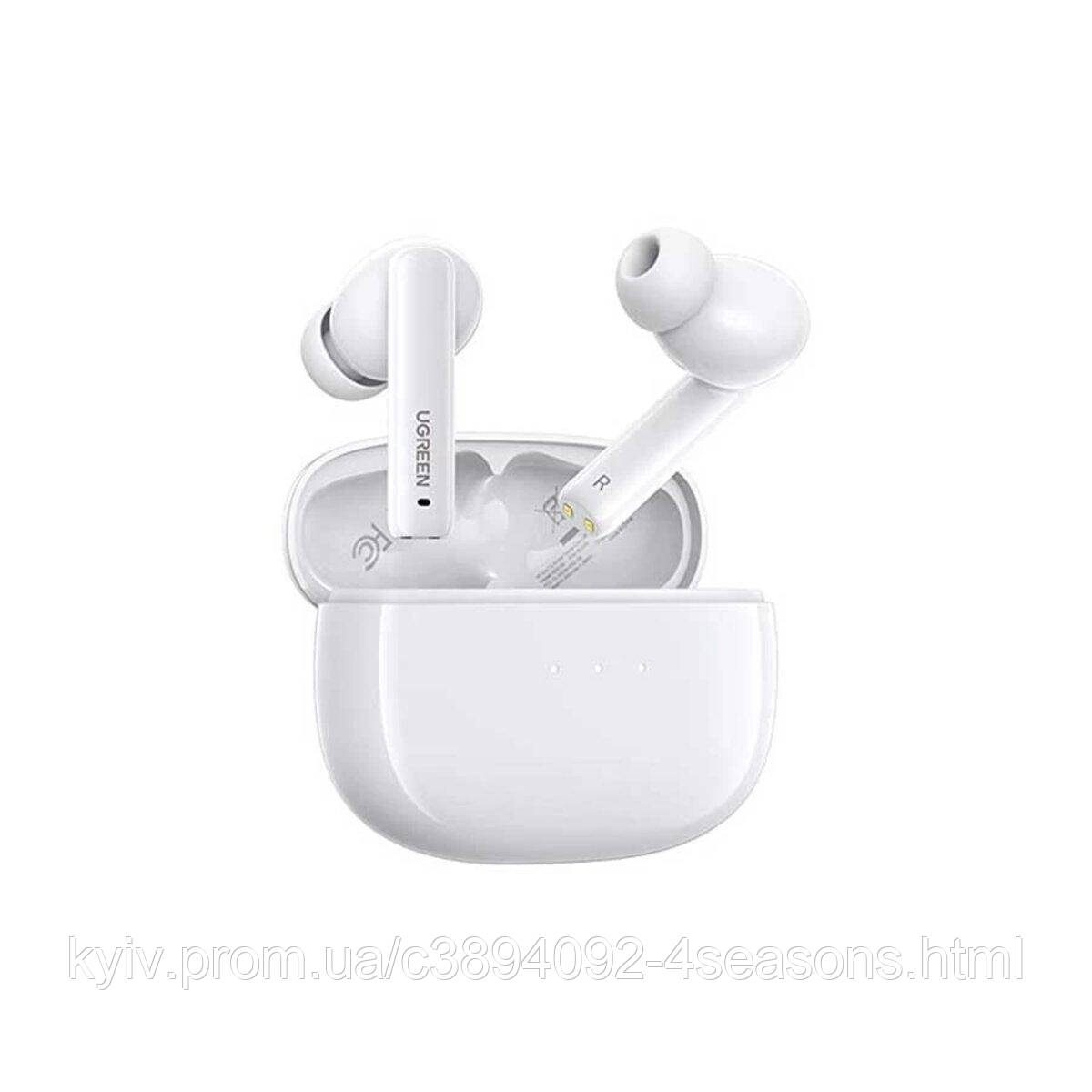 Бездротові навушники UGREEN WS106 HiTune T3 Active Noise-Cancelling Wireless Earbuds (White)(UGR-90206), фото 1