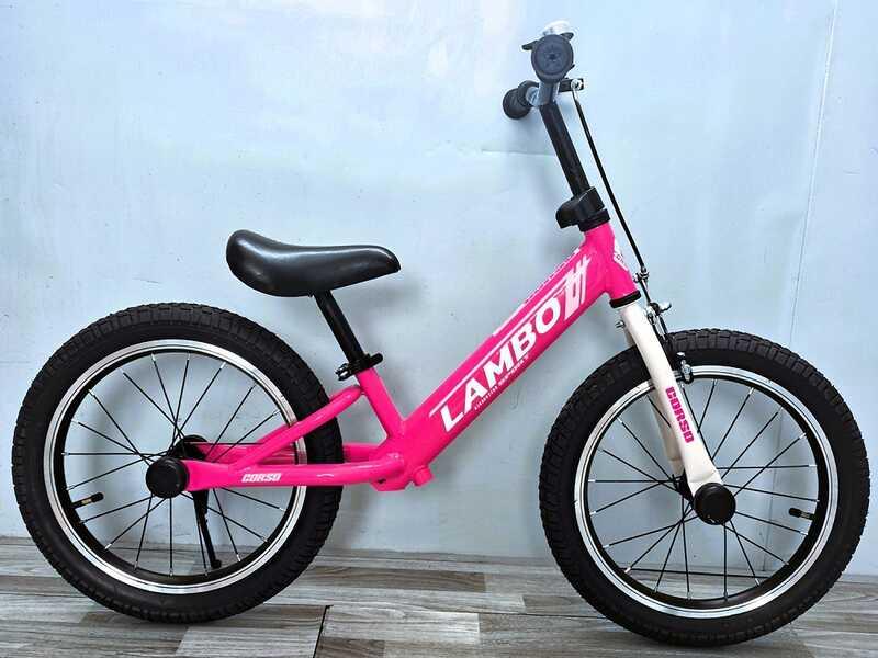 Велобіг "CORSO LAMBO" LB-16702 (1) сталева рама, ручне гальмо, колеса надувні резинові 16’’, алюмінієві обода, підніжка, дзвоник