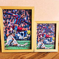 Картини Футболістів  у вигдяді пазлу 26х38 см - генія: Образ Роналдінью -подарунок футболісту