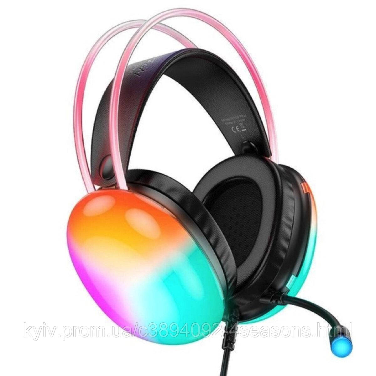 Навушники HOCO W109 Plus Rich USB7.1 channel gaming headphones Black, фото 1