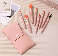 Набір макіяжних пензлів (8шт. набір) з чохлом для зберігання Помаранчевий #6