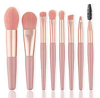 Набір макіяжних пензлів (8шт. набір) з чохлом для зберігання Персиковий #5