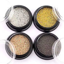 Металеві бульйонки-кульки для об'ємного 3D дизайну на нігтях