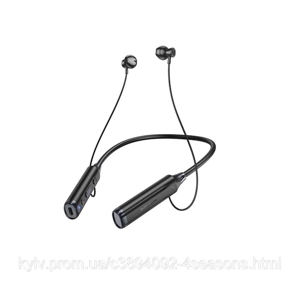 Бездротові навушники BOROFONE BE64 Perfect neckband BT earphones Black, фото 1