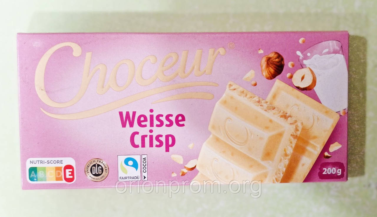Шоколад Choceur Weisse Crisp 200 г білий