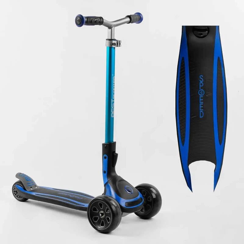 Самокат триколісний Best Scooter G-21102 MAXI (4) складане алюмінієве кермо, передні колеса PU 135х50мм, задні 80х50мм, зі