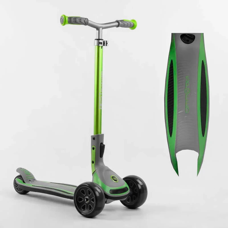 Самокат триколісний Best Scooter G-32203 MAXI (4) складане алюмінієве кермо, передні колеса PU 135х50мм, задні 80х50мм, зі