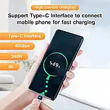 Швидкістний дата кабель USB Type-C 8K, 40Gbps, USB 4.0, PD240W для SSD, фото 11