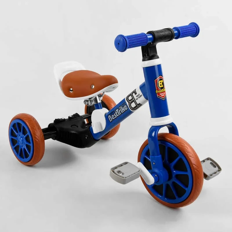 Велосипед 3-х колісний 96021 (1) "Best Trike", 2в1, велобіг, металева рама, піно колесо EVA, переднє d = 21см, заднє d = 17см, в