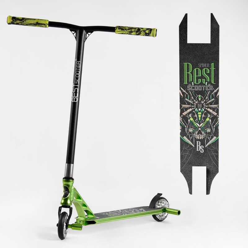 Самокат трюковий 53442 Best Scooter (4) HIC-система, ПЕГИ, алюмінієвий диск та дека, АНОДОВАНЕ ФАРБУВАННЯ, колеса PU, d = 110мм,