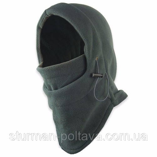 Балаклава флісова регульована олива, фото 1