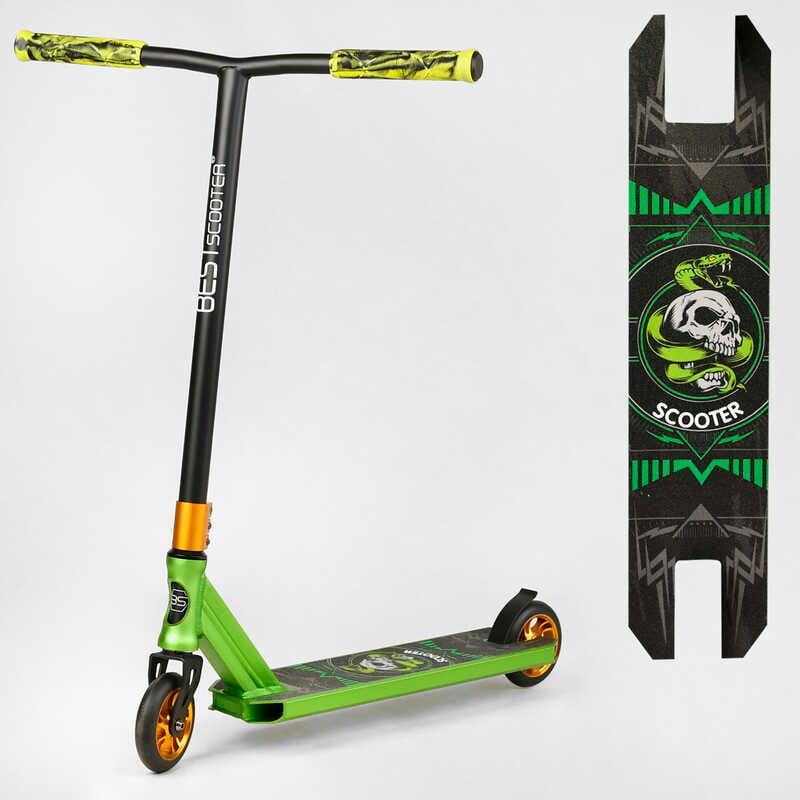Самокат трюковий BS-9621 Best Scooter (4) HIC-система, алюмінієвий диск та дека, АНОДОВАНЕ ФАРБУВАННЯ, колеса PU, d=110 мм, ширина