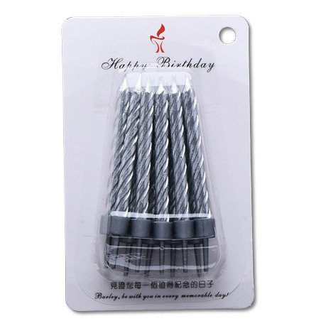 Свічки для торта СРІБЛО спіраль