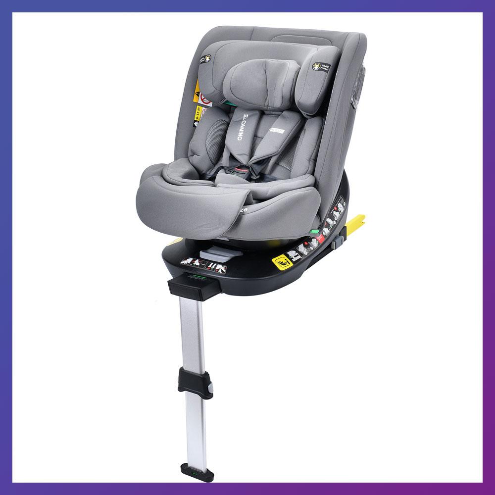 Дитяче автокрісло від народження до 12 років група 0+/1/2/3 (0-36 кг) Isofix El Camino ME 1189 i-HOLD+ Сірий, фото 1