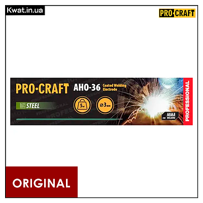 Електроди зварювальні Procraft AHO36 Діаметр 3 мм Вага 5 кг