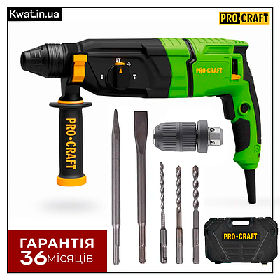 Перфоратор електричний Procraft  BH1100DFR 0 - 1250 об хв Патрон SDS + Патрон DFR