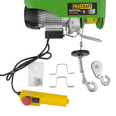 Підйомник Тельфер електричний 250 кг Procraft TP250 Трос 20 м Пульт