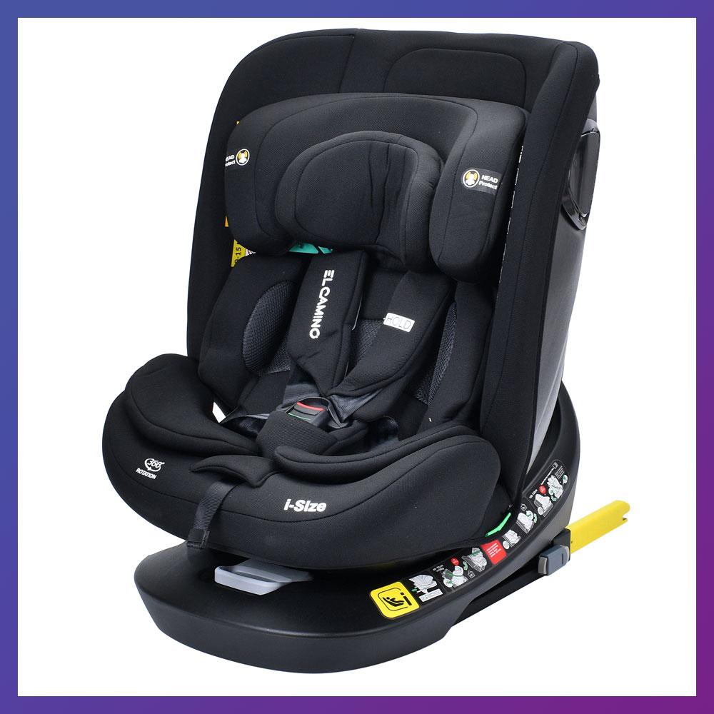 Дитяче автокрісло від народження до 12 років група 0+/1/2/3 (0-36 кг) Isofix El Camino ME 1188 i-HOLD Чорний, фото 1