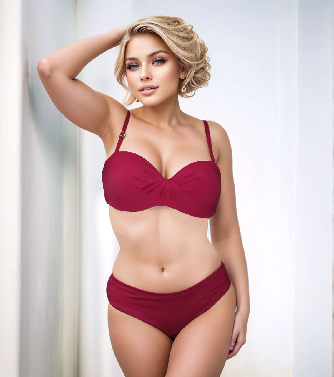 Купальник раздельный для полных Samegame Орнелла 3101 марсала (В НАЛИЧИИ ТОЛЬКО 48 52  УКР р-ры)