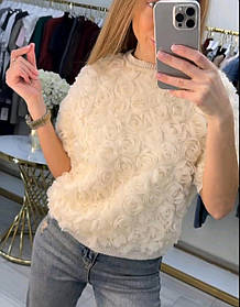 Нарядна ніжна кофтинка з трояндами