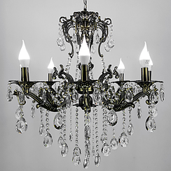 Підвісна кришталева люстра Crystal Life у бронзовому корпусі на 8 ламп 11549/8