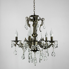 Підвісна кришталева люстра Crystal Life у бронзовому корпусі на 5 ламп 11549/5