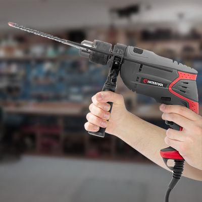 Дриль ударний 550 Вт, 0-2800 об/хв, 1.5-13 мм, реверс, плавне регулювання INTERTOOL DT-0107 Дриль ударний