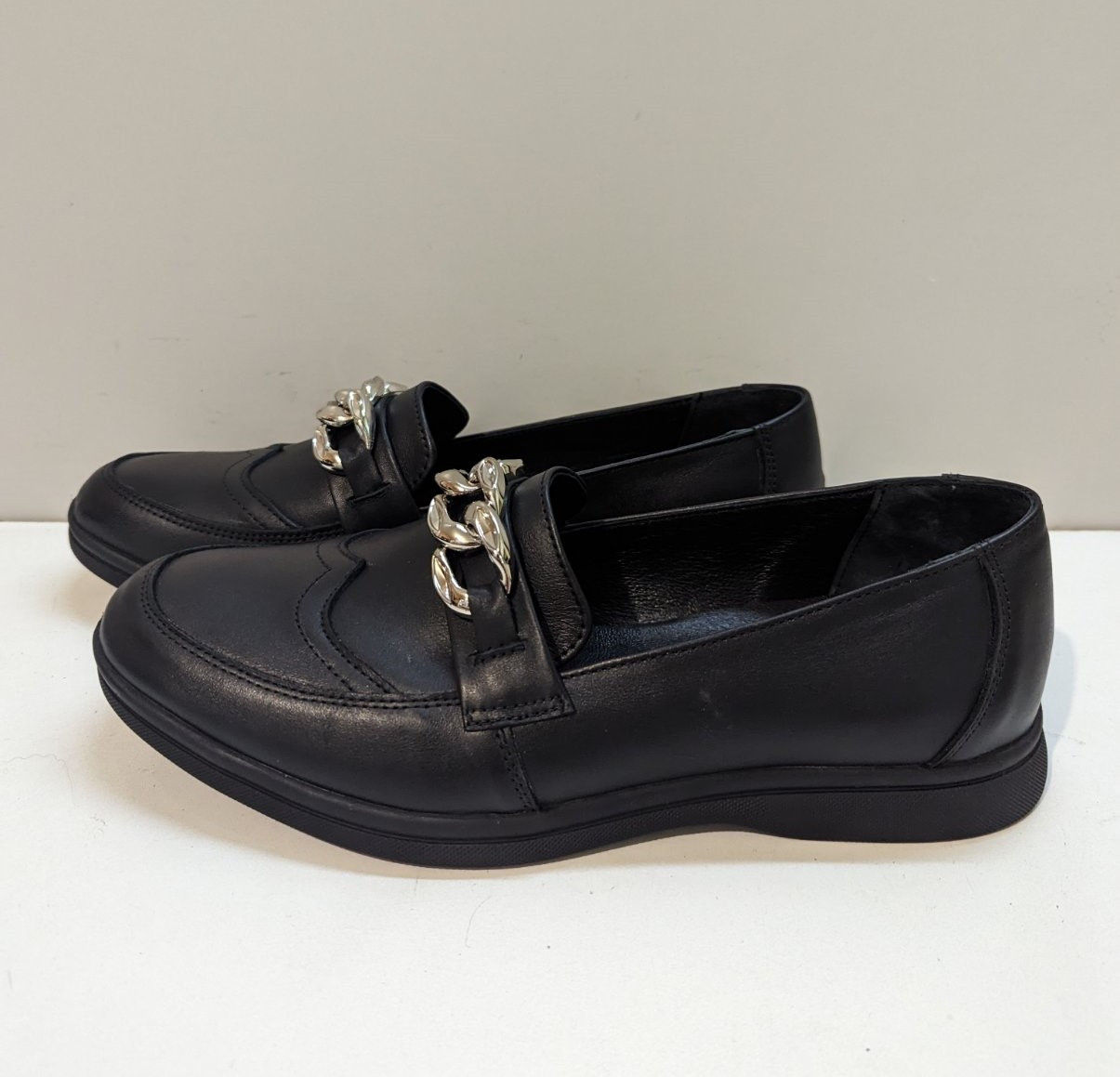 STTOPA Розміри 36-43. Туфлі лофери великих розмірів шкіряні. 178-3643-1 Чорні, фото 1