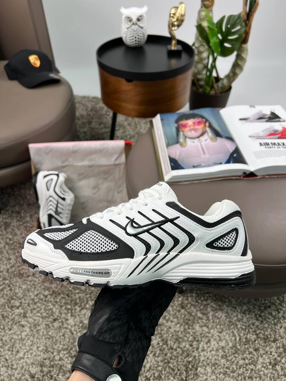 Чоловічі шкіряні текстиль кросівки Nike Air Peg 2K5 White Black, кеди Найк білі весна осінь. Чоловіче взуття