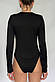 Боді жіноче з довгим рукавом Бейсик Apmi чорний, фото 2
