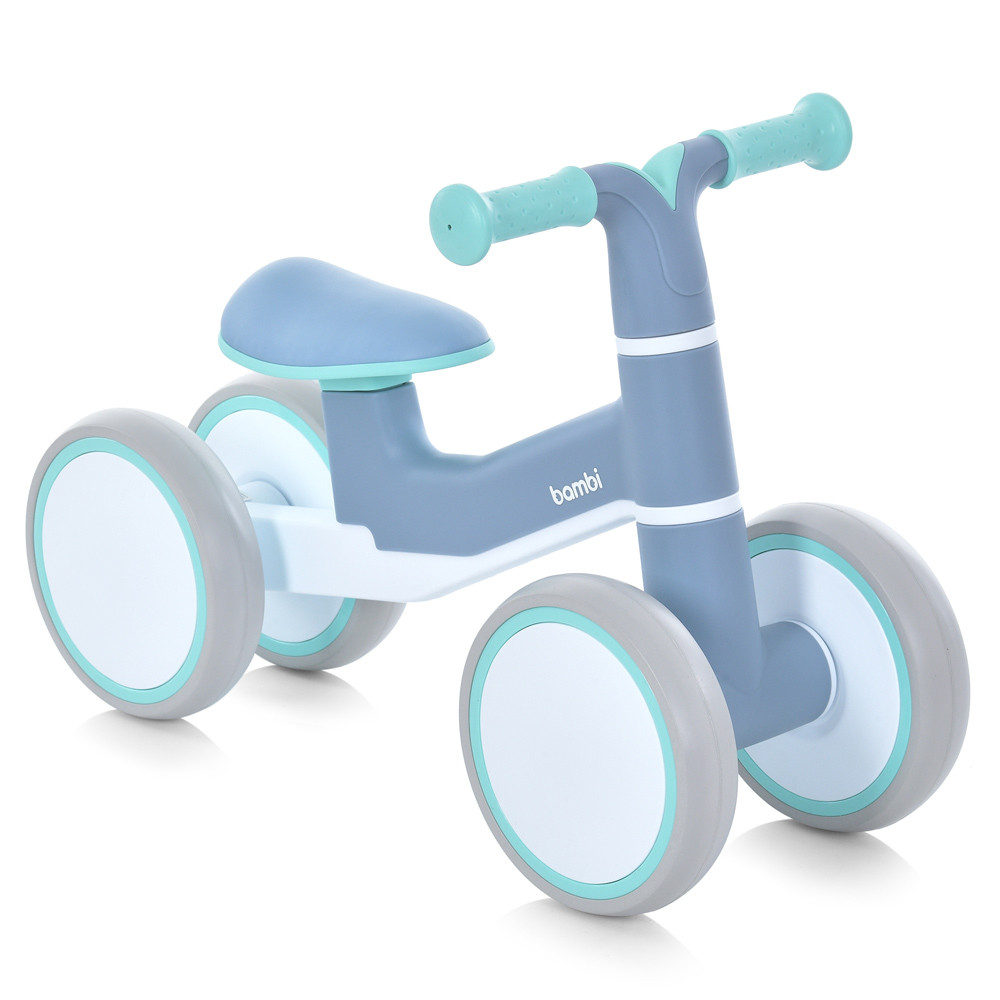 Біговел з висотою до сидіння 27 см (екошкіра), колеса EVA, висота до керма 38 см, блакитний (M 5857-12), фото 1