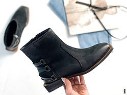 Жіночі черевики жіночі чорні демісезоні матеріал натуральний нубук