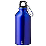 Пляшка для води ЕРІХ 400 мл алюмінієва з карабіном синя, фото 2