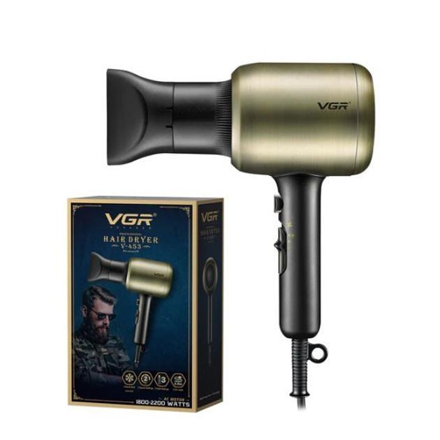 Професійний фен для волосся VGR V-453 компактний дорожній фен потужністю 1800-2200 Вт з холодним обдувом