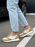 Жіночі стильні кросівки, повсякденні шкіряні кросівки для дівчат, жіночі бежеві кросівки, фото 5