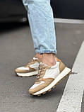 Жіночі стильні кросівки, повсякденні шкіряні кросівки для дівчат, жіночі бежеві кросівки, фото 4
