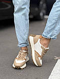 Жіночі стильні кросівки, повсякденні шкіряні кросівки для дівчат, жіночі бежеві кросівки, фото 8