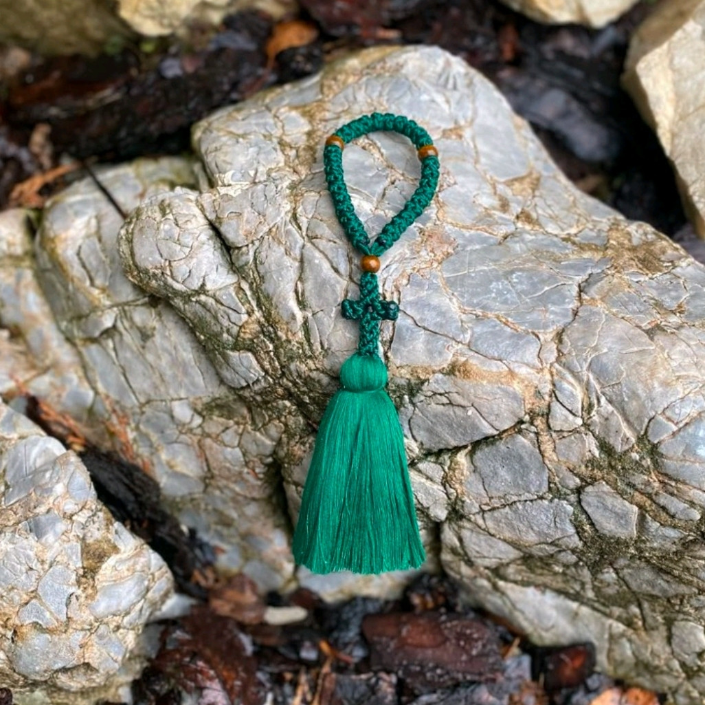 Чотки плетені на 30 зерен з хрестом, фото 1